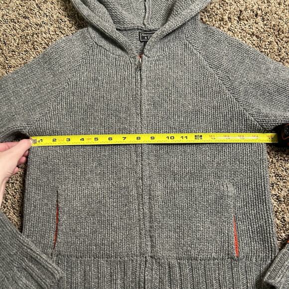 Abercrombie & Fitch 100% Lamb Wool Knit Zip Up Grey Sweater Size Medium - Picture 12 of 13